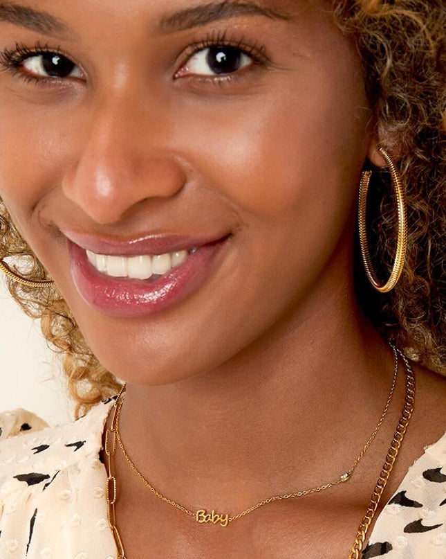 Geboortesteen ketting Baby zilver