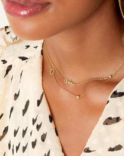 Geboortesteen ketting Baby zilver