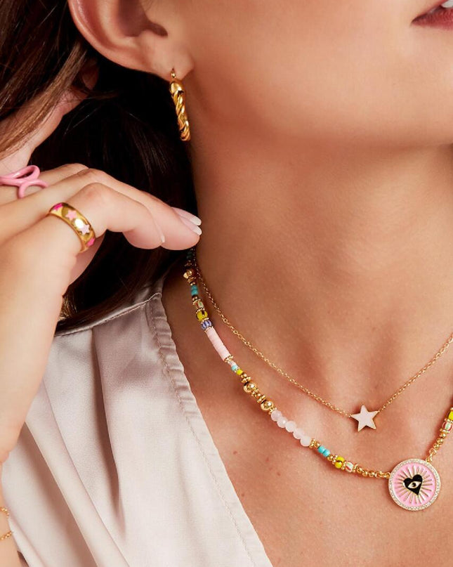 Ketting ster groen & goud