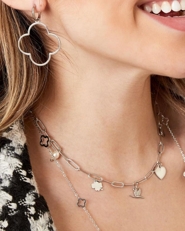 Schakelketting met bedels Zilver Stainless Steel