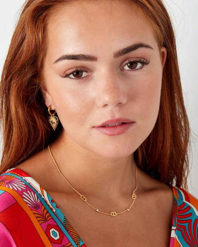 Ketting the good life met steentjes - zilver