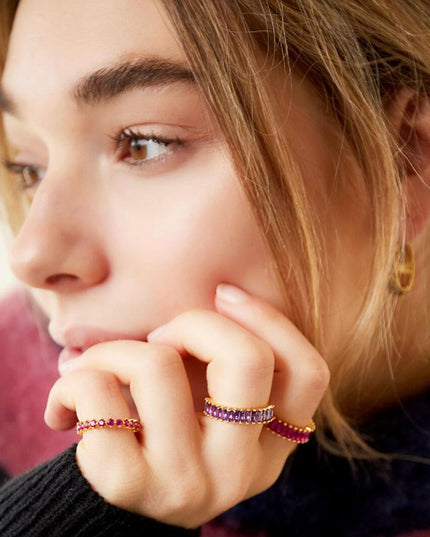 One size edelstenen ring - wit