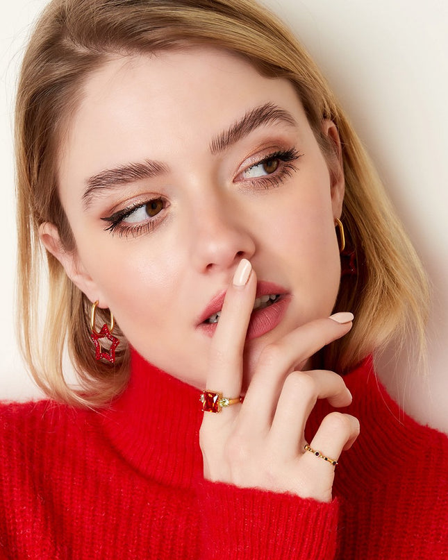 Statement ring met grote zirkoonsteen maat 16