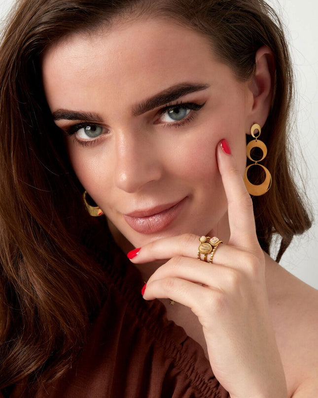 Ring stenen - goud/off-white