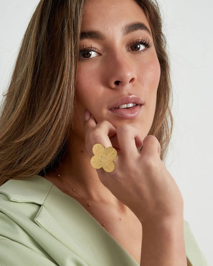 Statement ring klaver - Gold