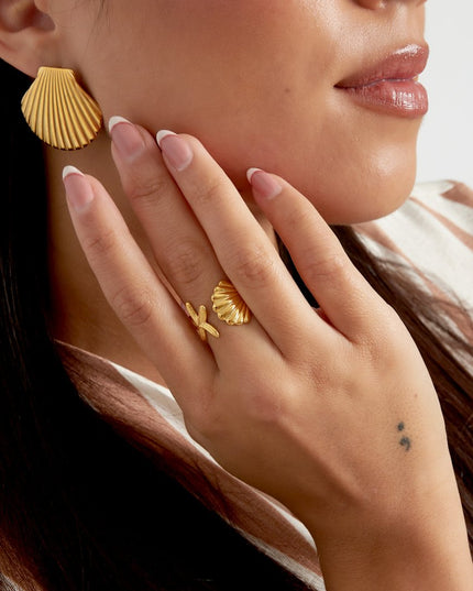 Ring sea shell vibes - goud