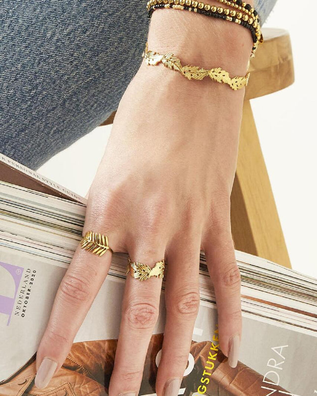 Armband Wavy Leaf zilver