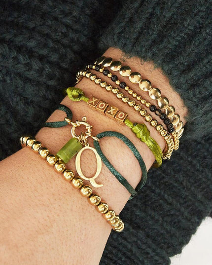 Armband Satin Kisses zilver & grijs