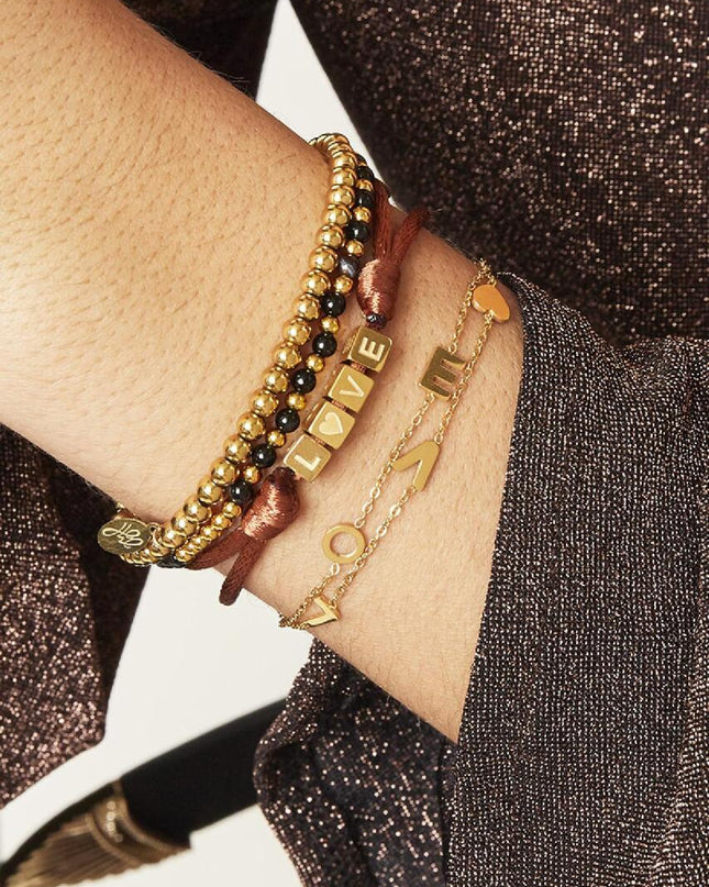 Armband Satin Love olijf