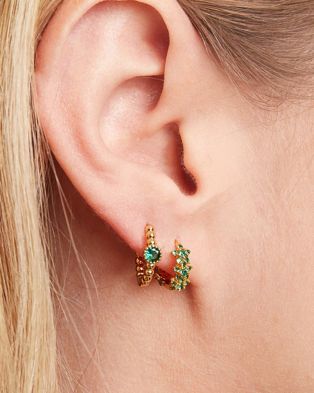 Oorbellen Monarch groen & goud