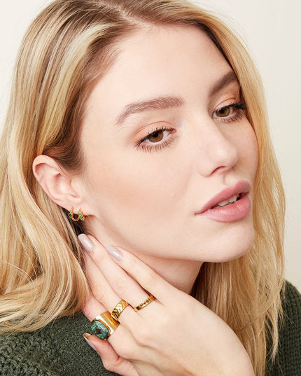 Oorbellen Monarch groen & goud