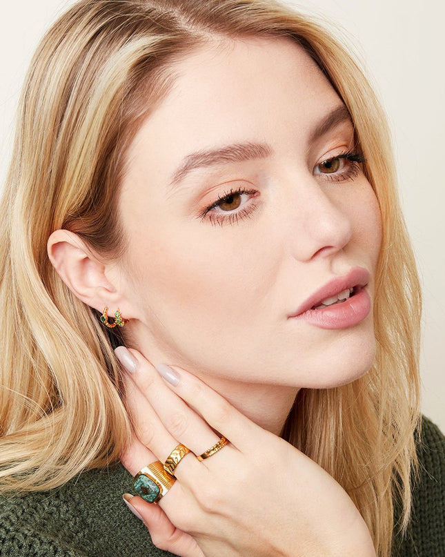 Oorbellen Monarch groen & goud