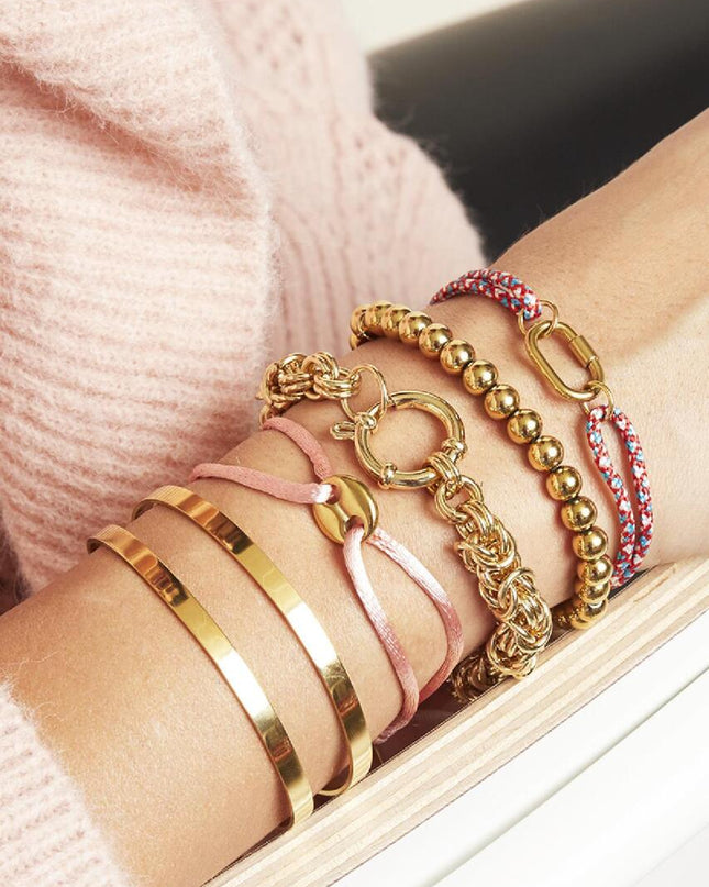 Armband Satin Disk rood