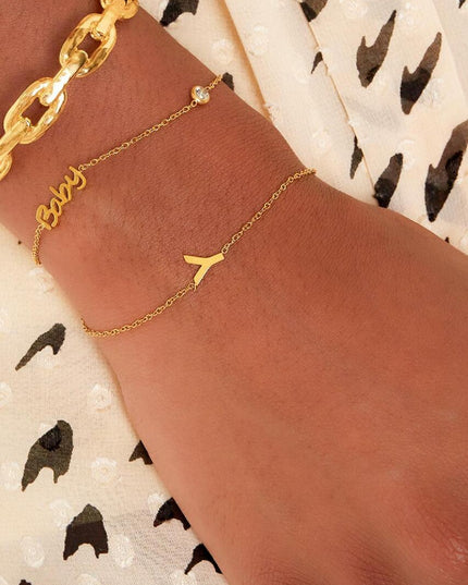 Geboortesteen Armband Baby Goud