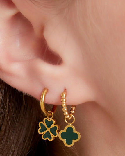 Klaver oorbellen Paars