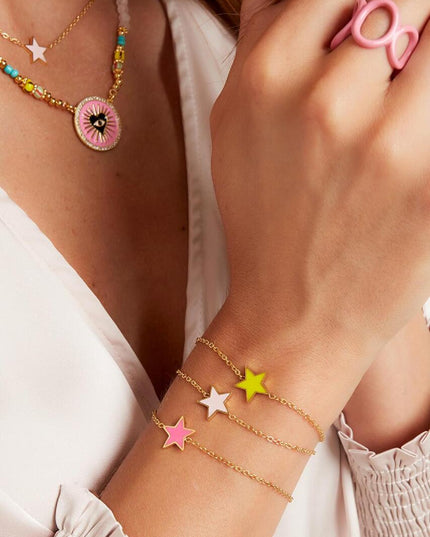 Roestvrij stalen armband ster groen