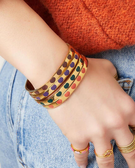 RVS armband met hartjes klein groen