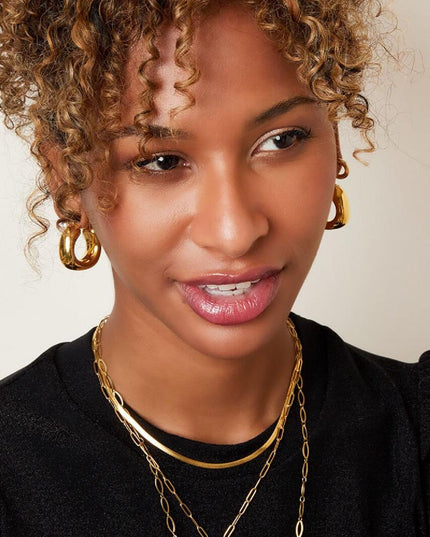 Stoere oorringen Goud Stainless Steel