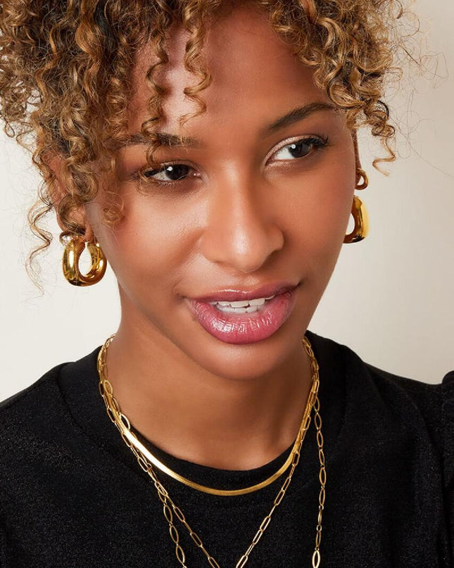 Stoere oorringen Goud Stainless Steel