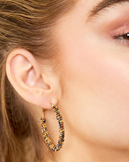 Oorringen kraal roze