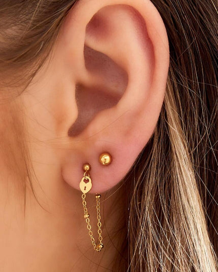 Oorbellen sleutelslot Goud