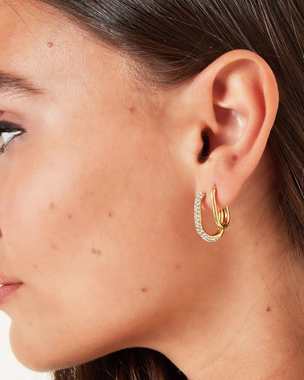 Ovale hoops zilver simpel