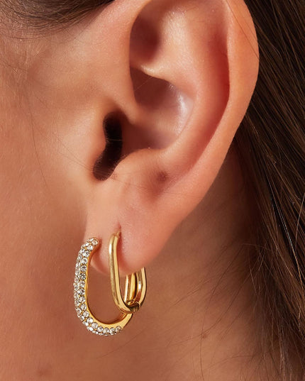 Ovale hoops zilver simpel