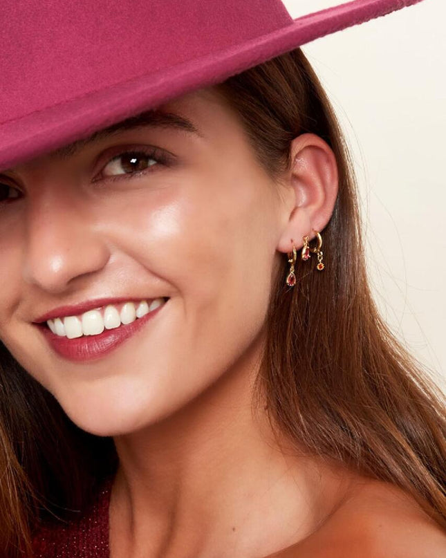 Oorbellen druppel Green & Gold Koper