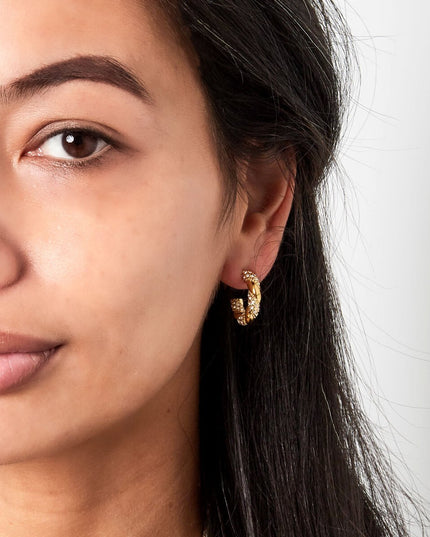 Oorbellen twist met strass goud