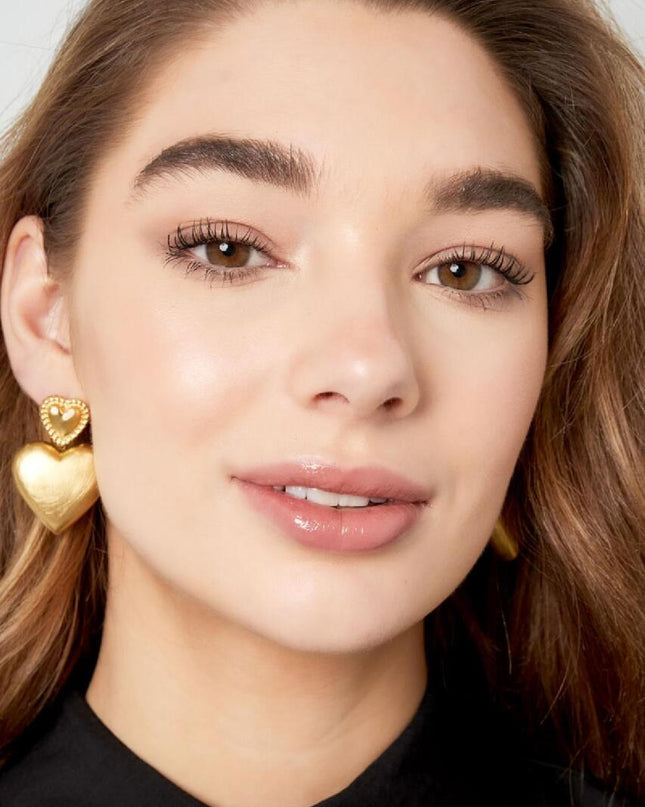 Oorbellen hartjes - goud Stainless Steel