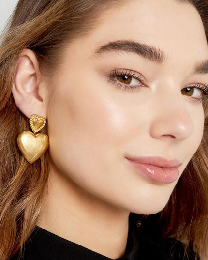 Oorbellen hartjes - goud Stainless Steel