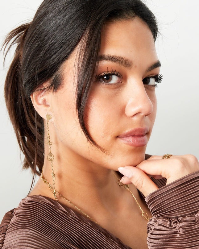 Oorbellen LOVE hangers goud