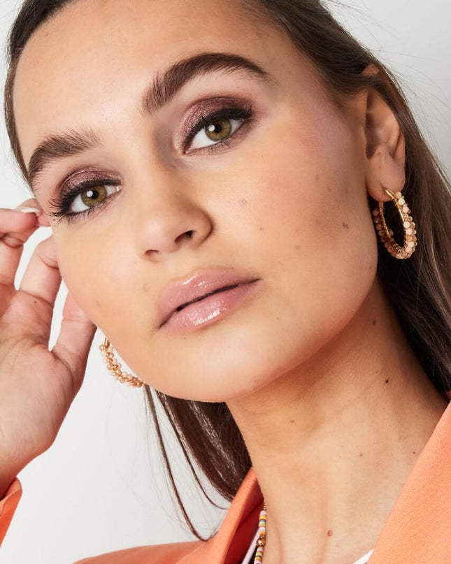 Oorbellen kralenparty Paars