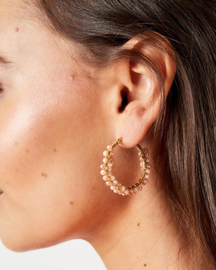 Oorbellen kralenparty Paars