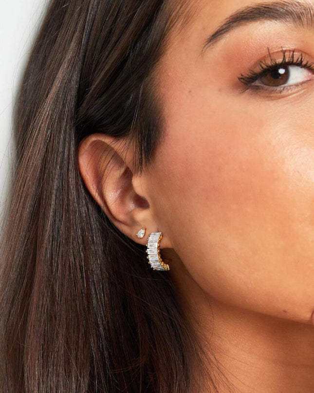 Oorbellen zirkoon party Wit & Goud