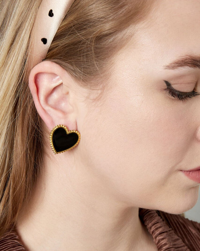 Oorknopjes hart chique paars