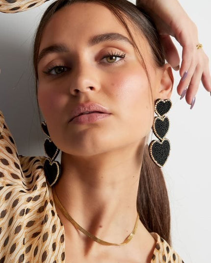 Statement oorbellen love - lichtblauw