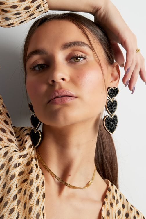 Statement oorbellen love - lichtblauw