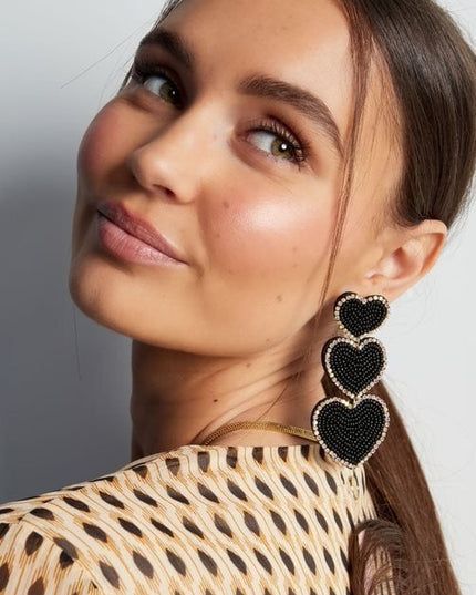 Statement oorbellen love - roze