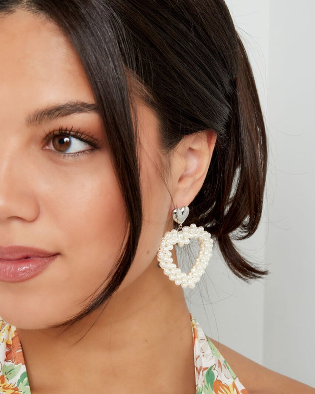 Oorbellen hart parels Goud & Koper