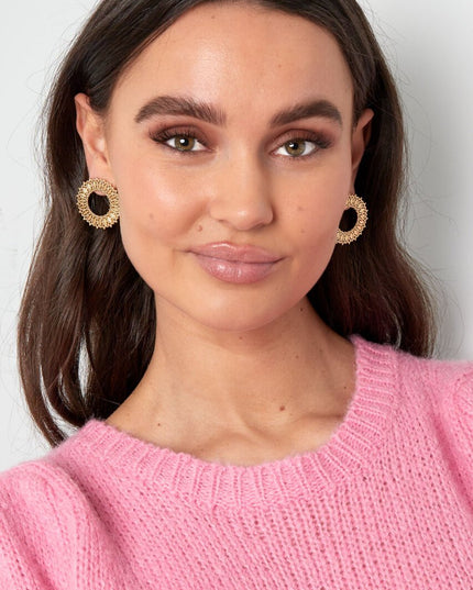 Zon statement oorbellen - goud