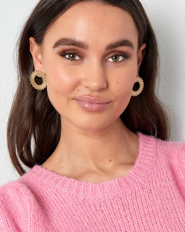 Zon statement oorbellen - goud