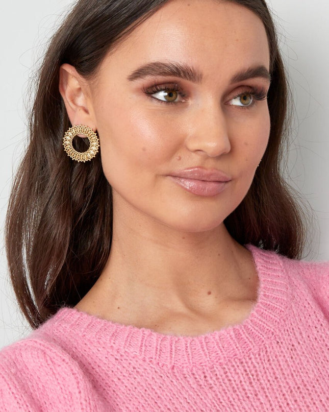 Zon statement oorbellen - goud