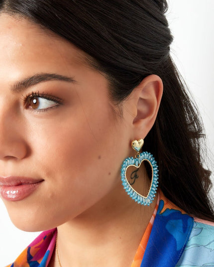 Hartvormige Oorbellen Lila