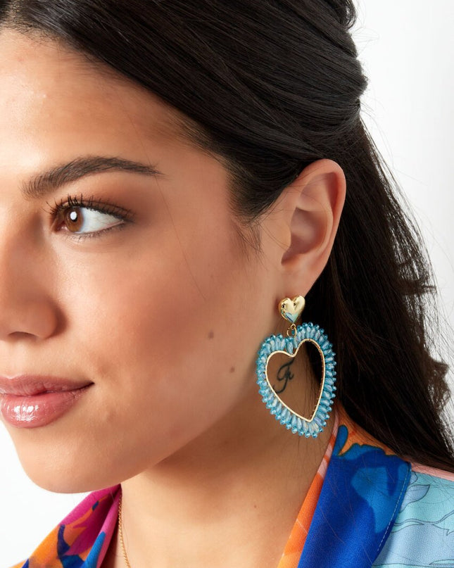 Hartvormige Oorbellen Lila