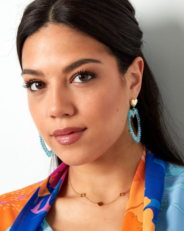 Hartvormige Oorbellen Blauw