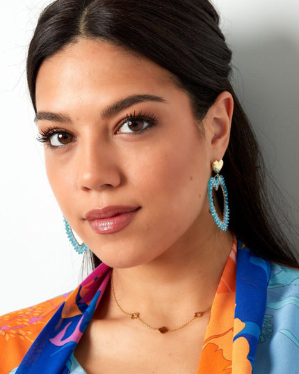 Hartvormige Oorbellen Lichtblauw