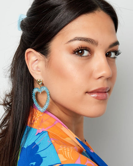 Hartvormige Oorbellen Lila