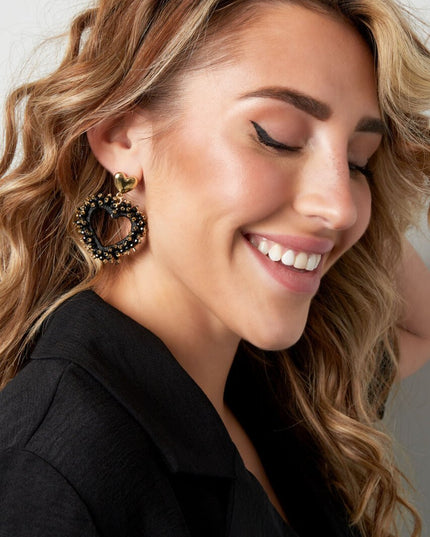 Hart oorbellen - lichtblauw