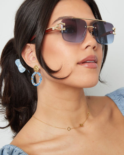 Oorbellen happy kralen Blauw